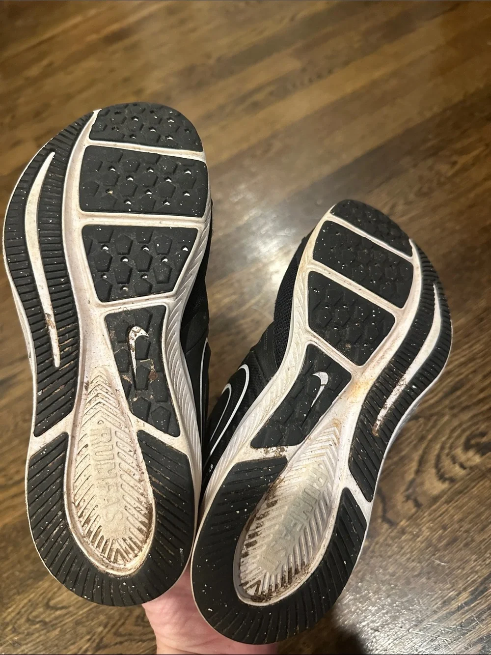 Nike Kids Black and White Hook-and-Loop Athletic Sneakers